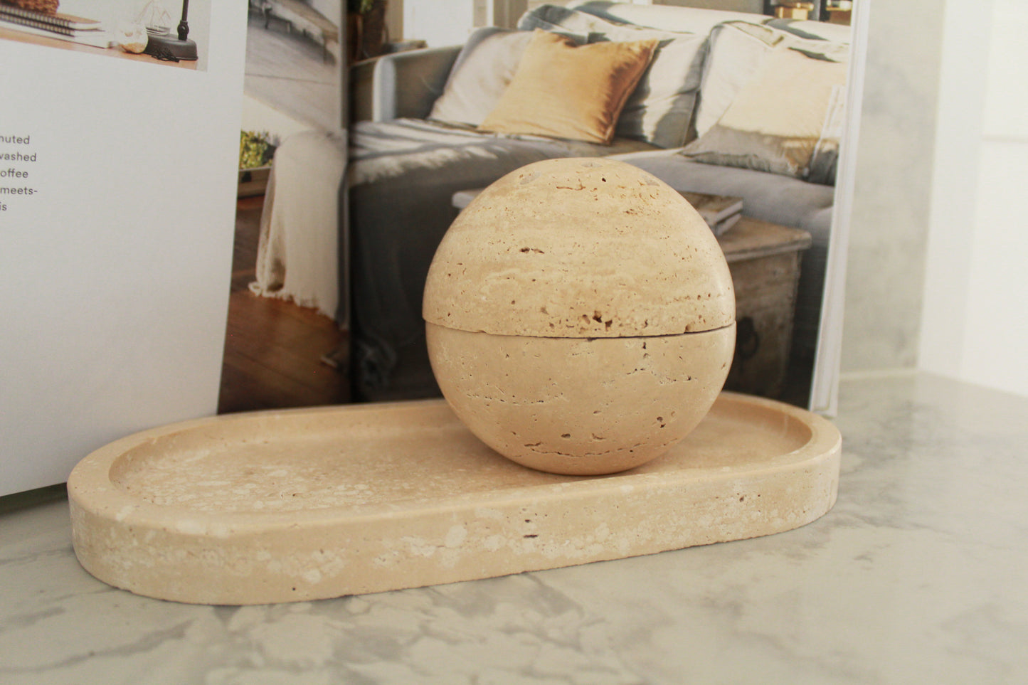 Travertine Incense Sphere
